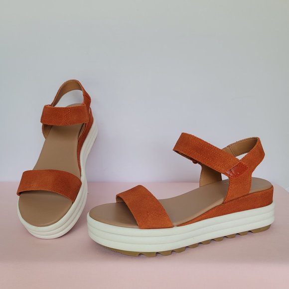 SOREL Cameron Flatform Suede Sports Sandals-Desert Sun- Women’s US Size 9 ⭐ - Picture 3 of 16